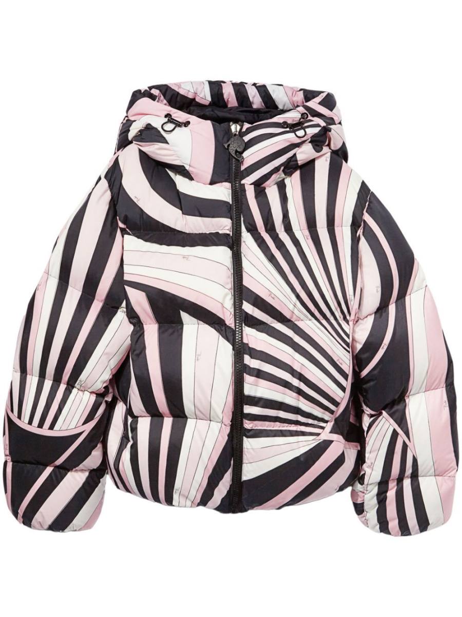 Iride-print puffer jacket