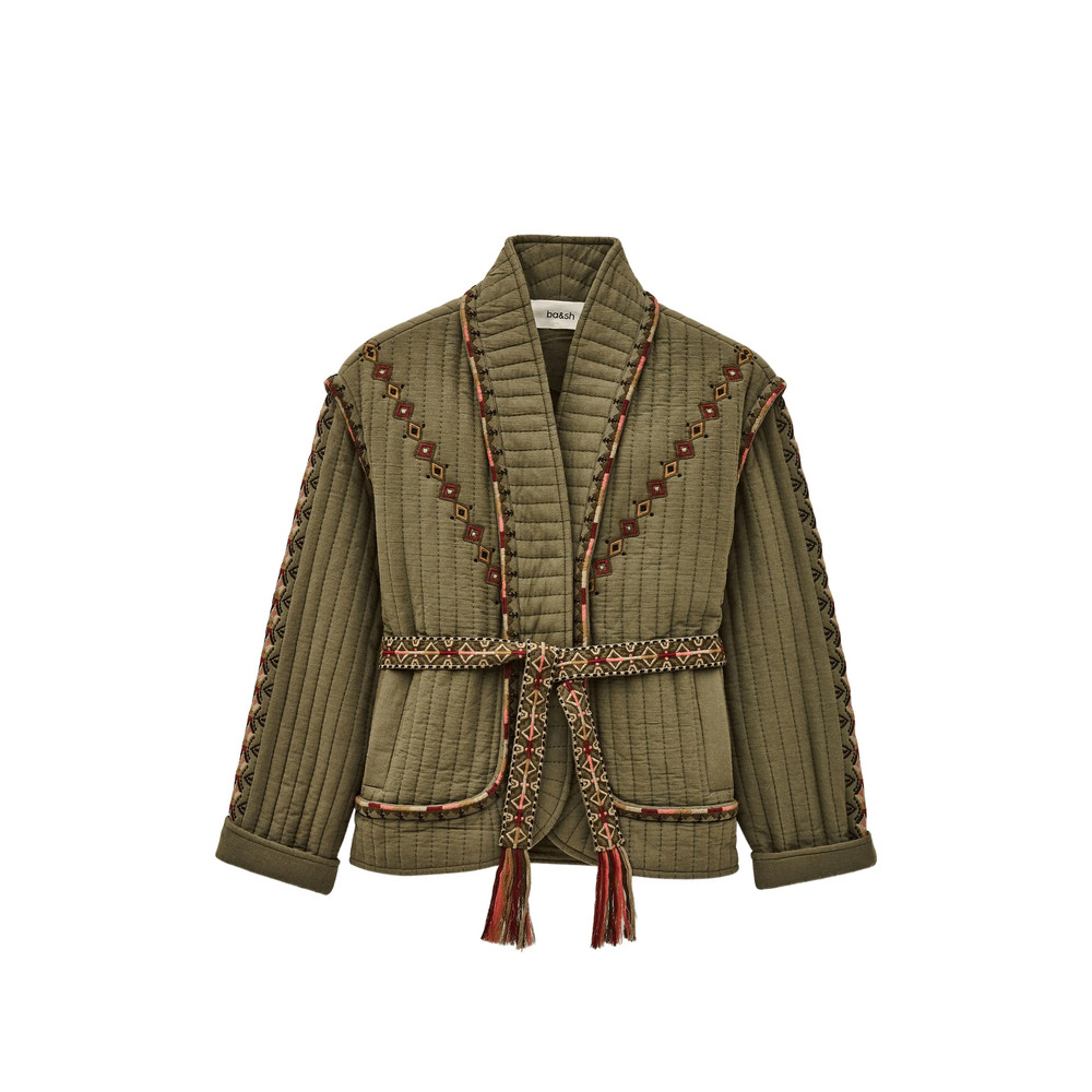 Ba & sh Cocoon Quilted Embroidered Jacket