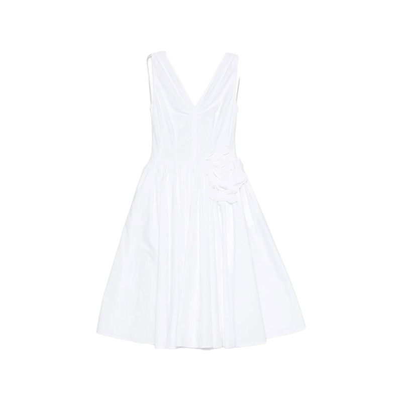 Prada V-neck Floral Midi Dress