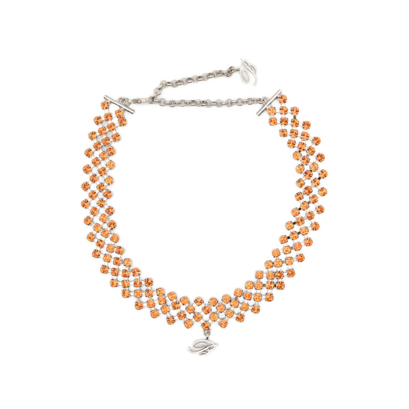 Blumarine Crystal-embellished B-logo Necklace