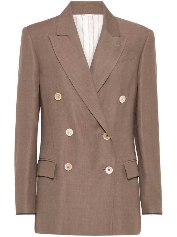 Monili-detail twill blazer