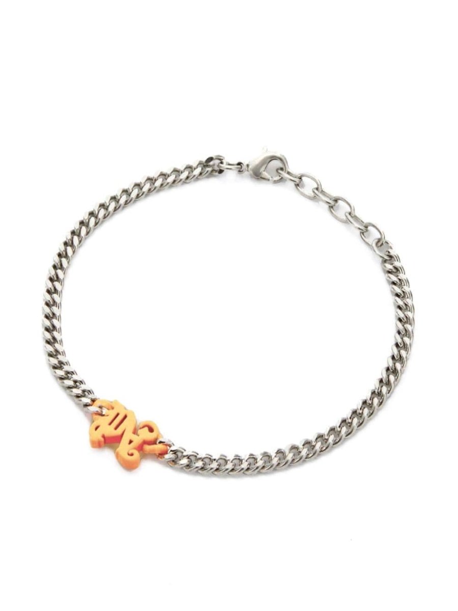 logo-charm chain bracelet