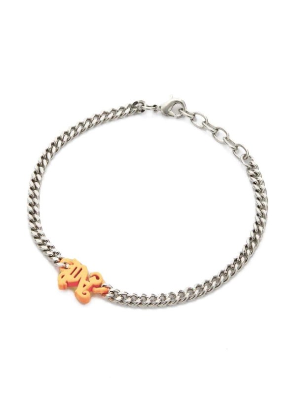 logo-charm chain bracelet