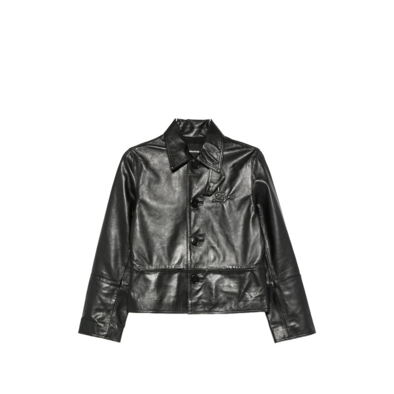 Zadig & Voltaire Leather Button-up Jacket
