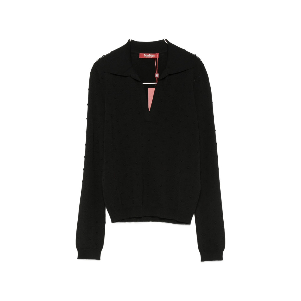 Max Mara Studio Bobble-knit Polo Sweater