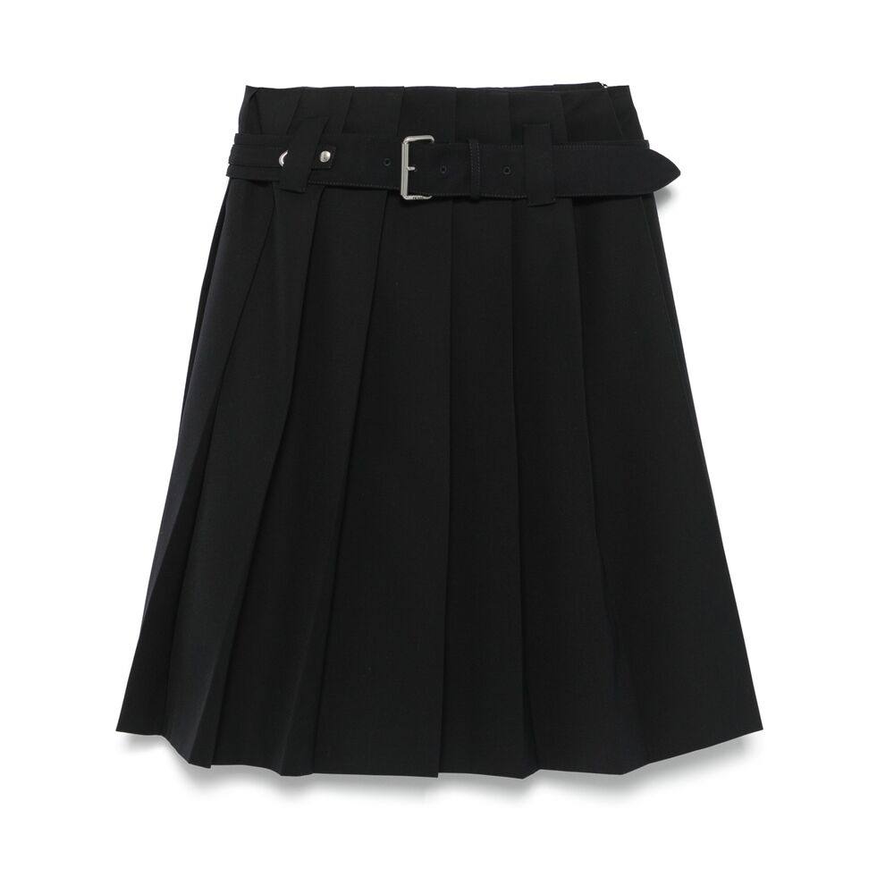 Prada Belted Pleated Skirt