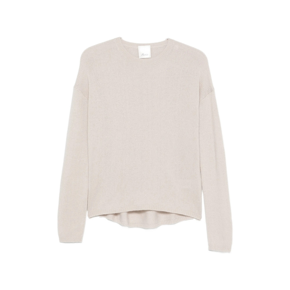 Allude Ribbed-knit Drop-shoulder Cashmere Sweater