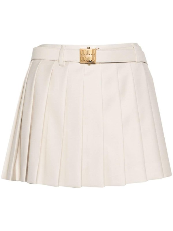 pleated mini skirt