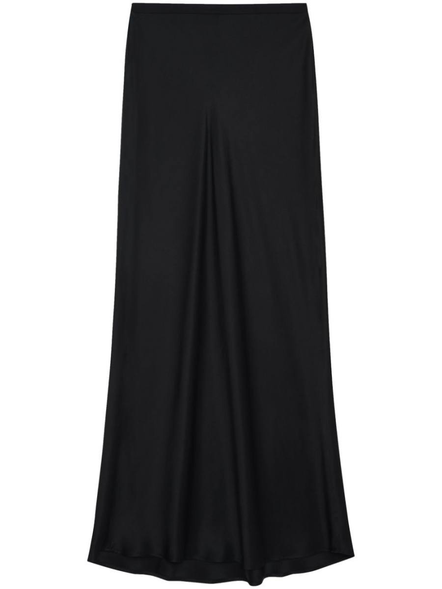 flared silk maxi skirt