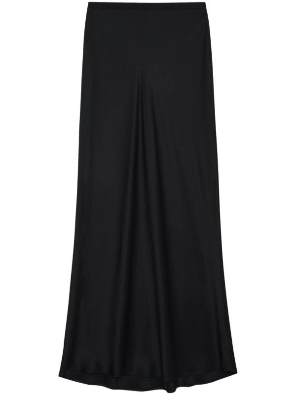 flared silk maxi skirt