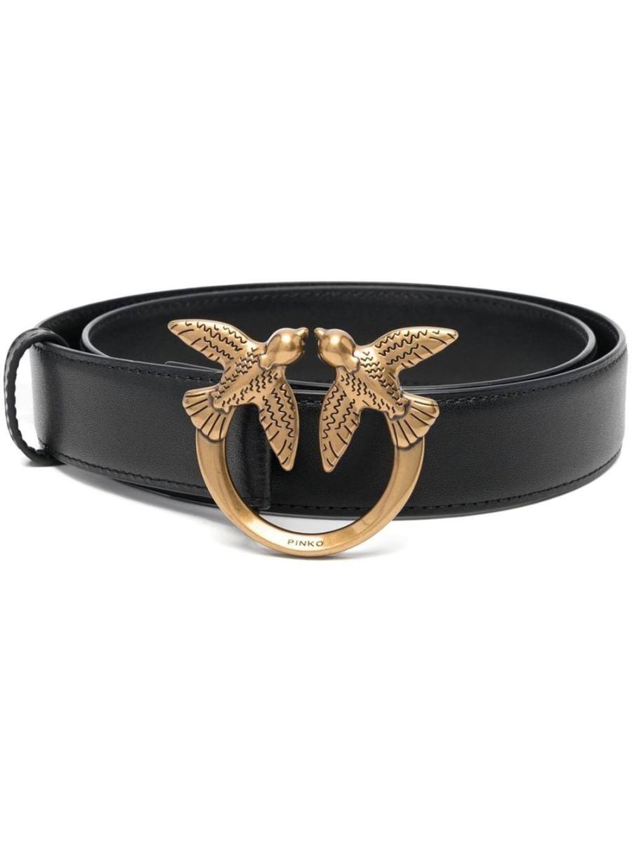 Love Berry logo-plaque leather belt