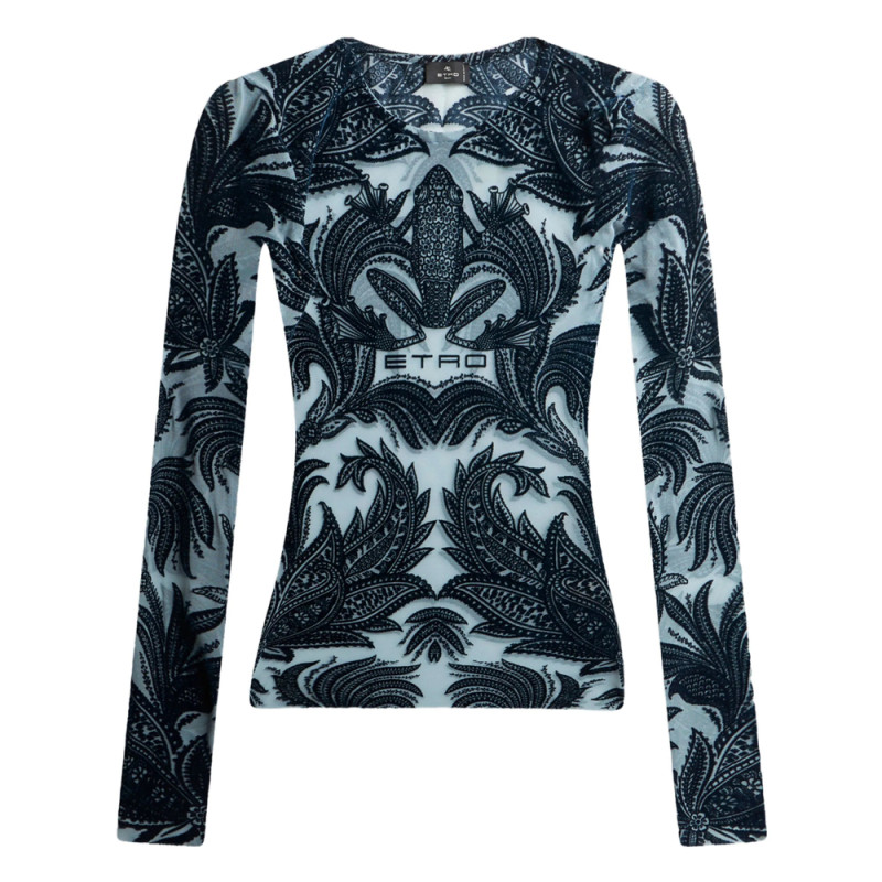 Etro Flocked Tulle Top