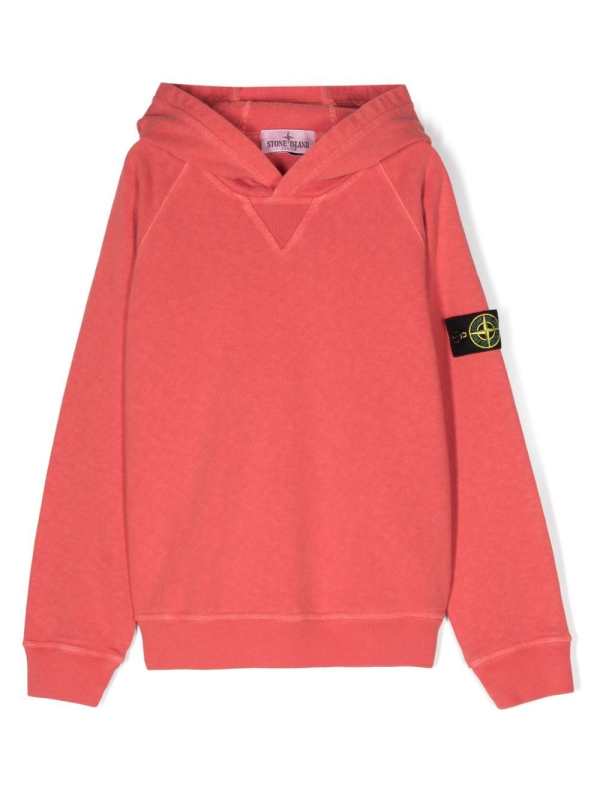 Compass-badge cotton hoodie