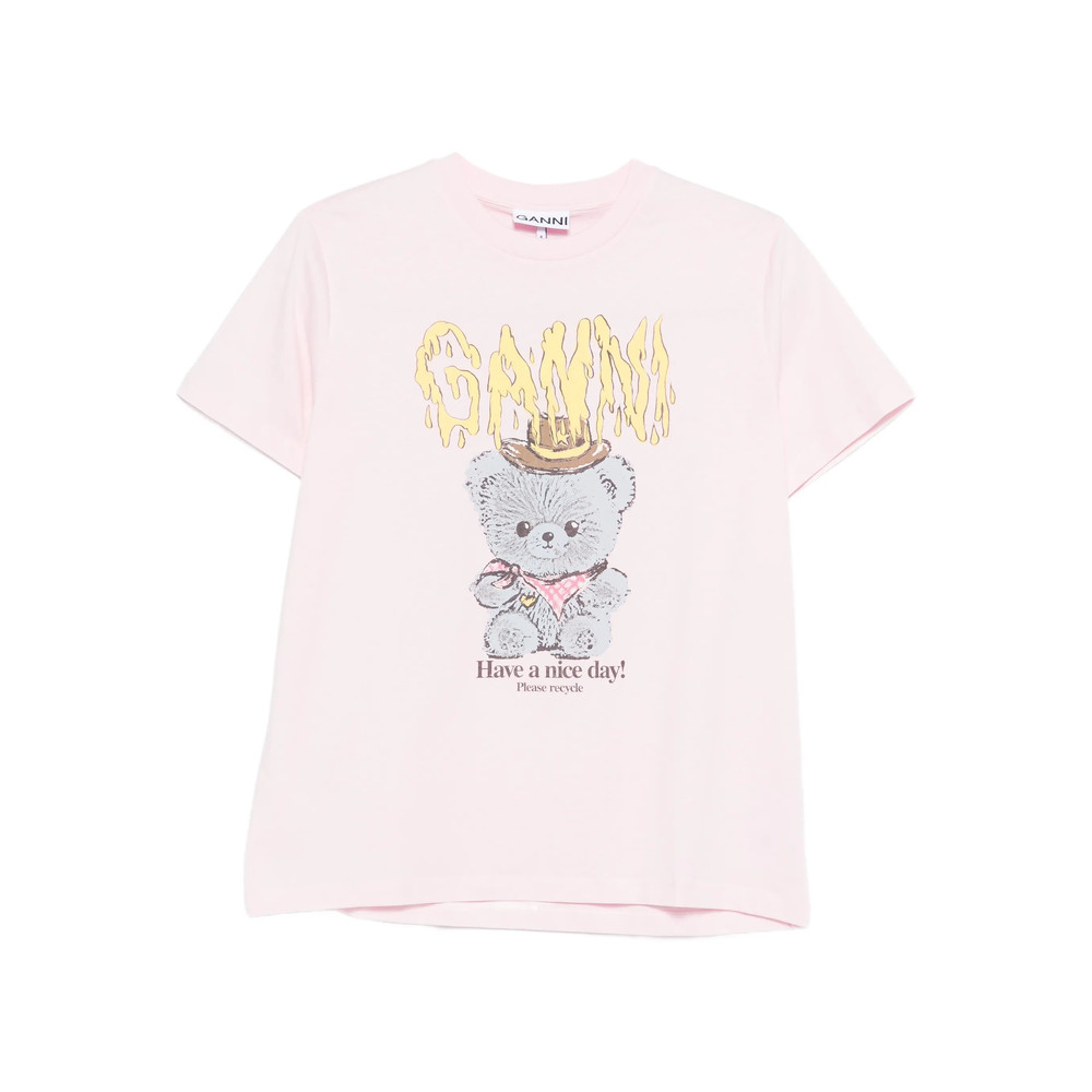 Ganni Teddy Cotton Jersey T-shirt