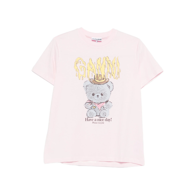 Ganni Teddy Cotton Jersey T-shirt