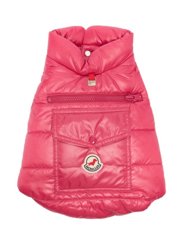 logo-patch padded dog vest