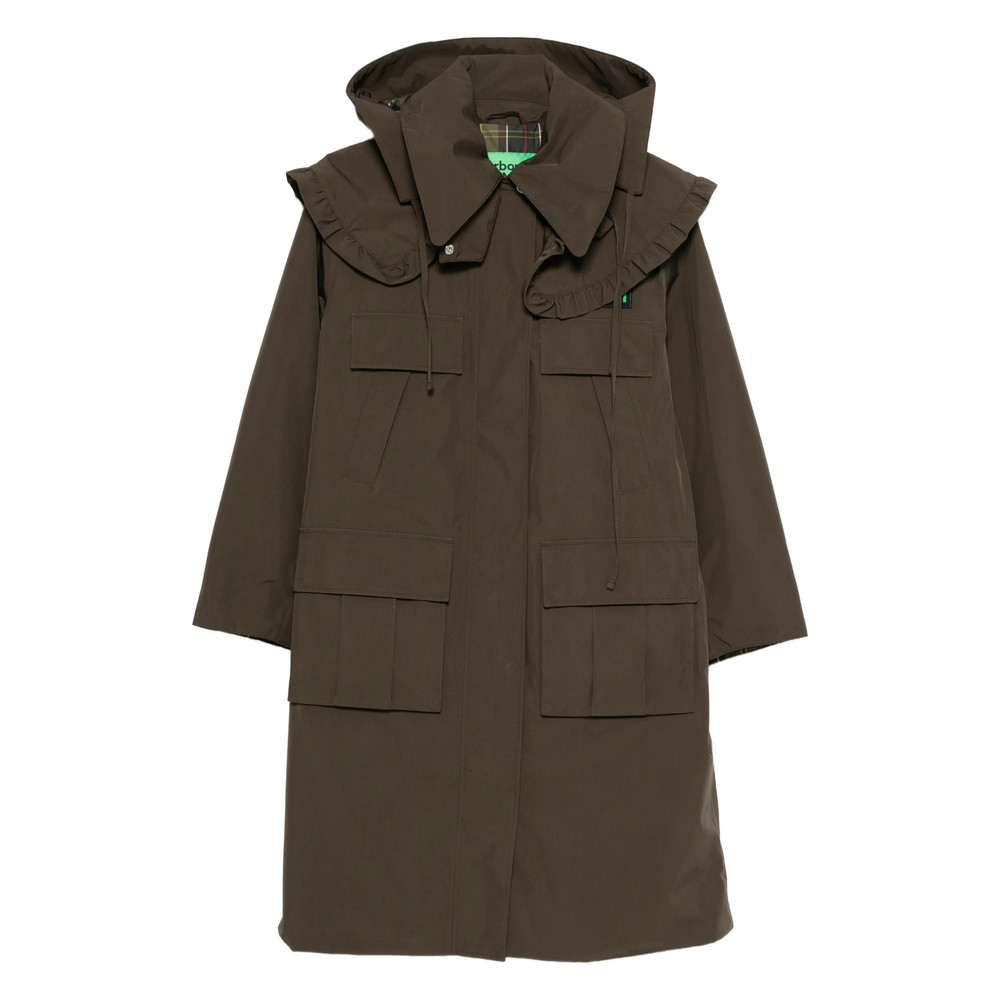 Barbour X Ganni Ruffled Hooded Jacket