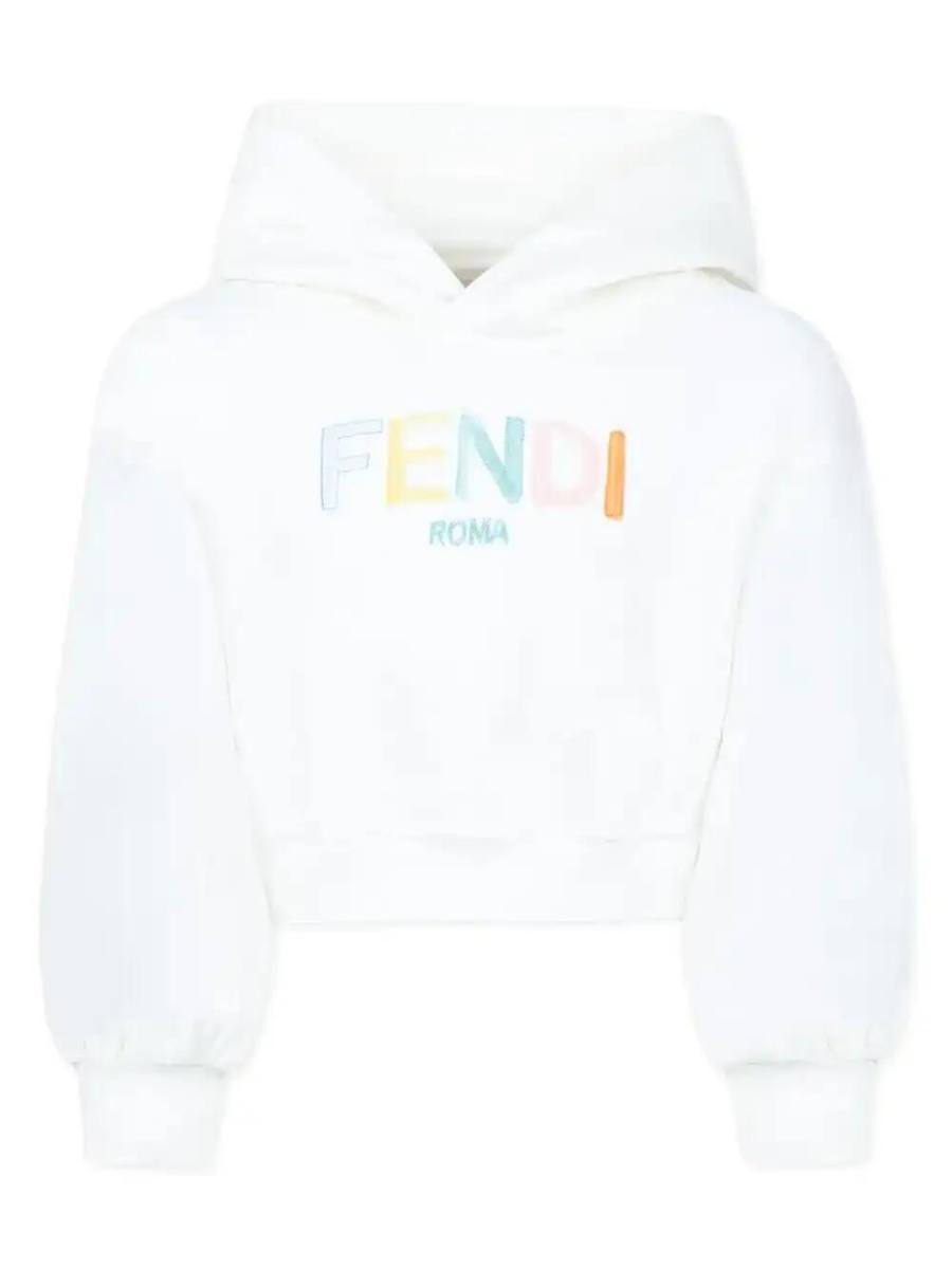 embroidered-logo hoodie