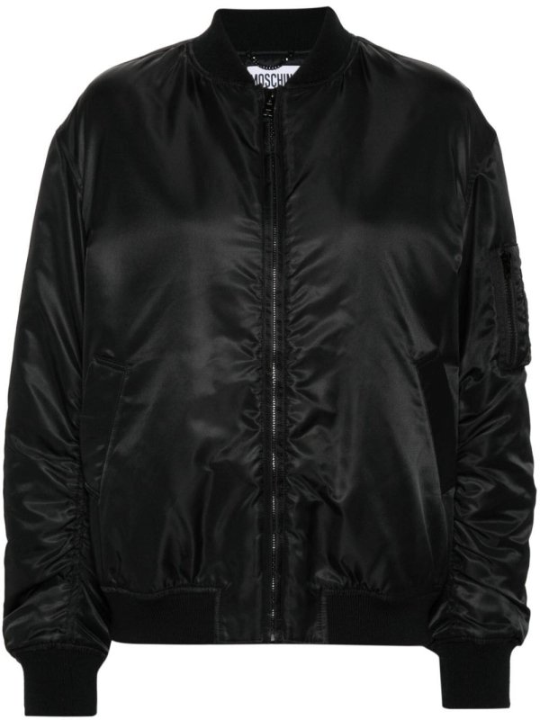 text-embroidered bomber jacket
