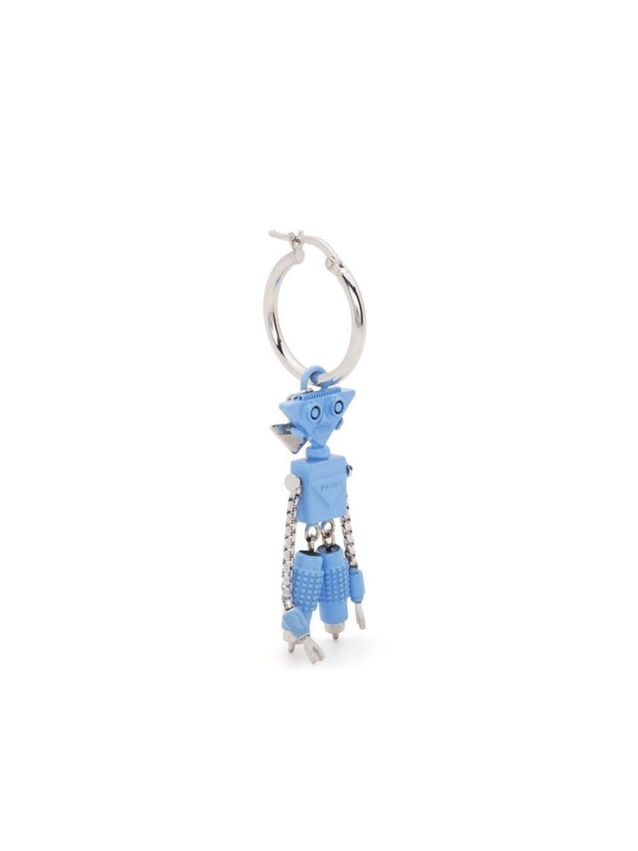 charm-detailed hoop earring