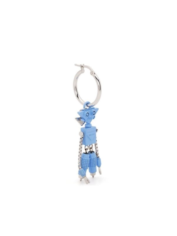 charm-detailed hoop earring