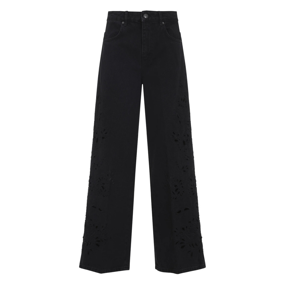 Farm Rio Floral-appliqué Five-pockets Jeans