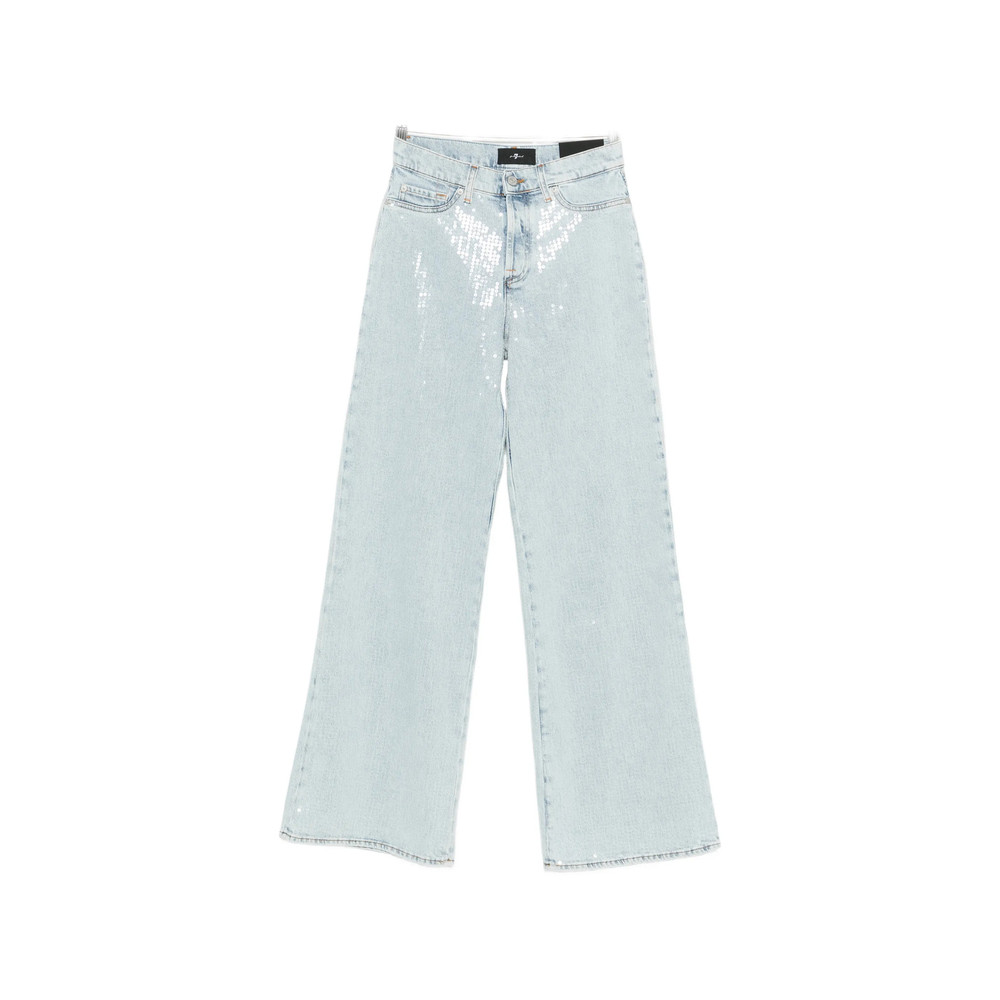 7 For All Mankind Sequin Straight-leg Jeans
