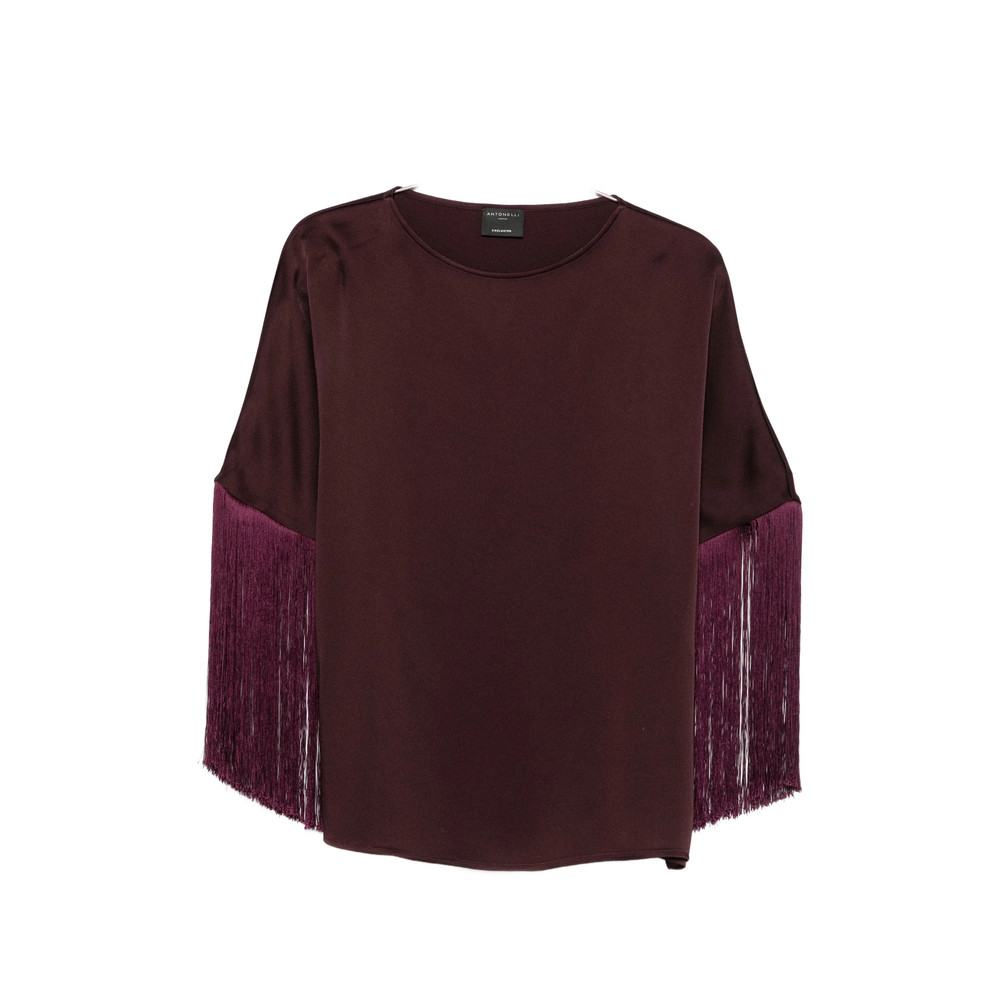 Antonelli Fringe-trimmed Long-sleeve Blouse