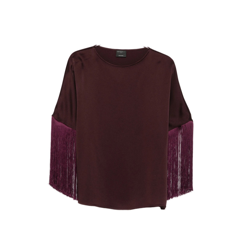 Antonelli Fringe-trimmed Long-sleeve Blouse