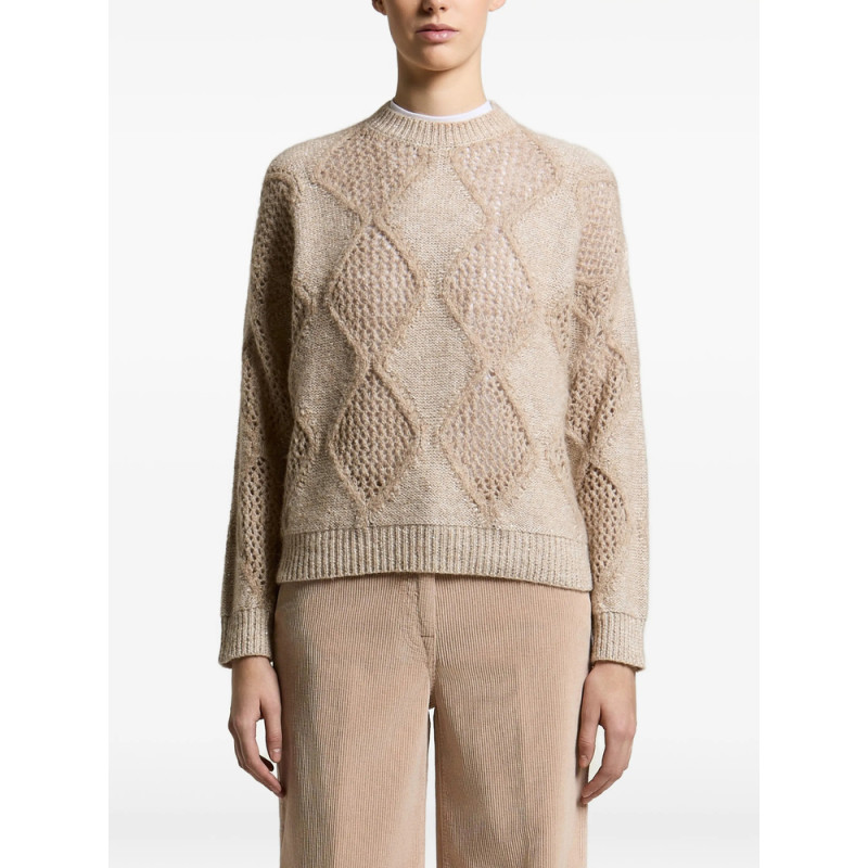 Peserico Argyle Open-knit Sweater