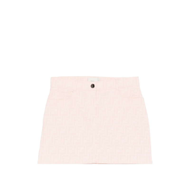 Fendi Logo-pattern Button-fastening Skirt