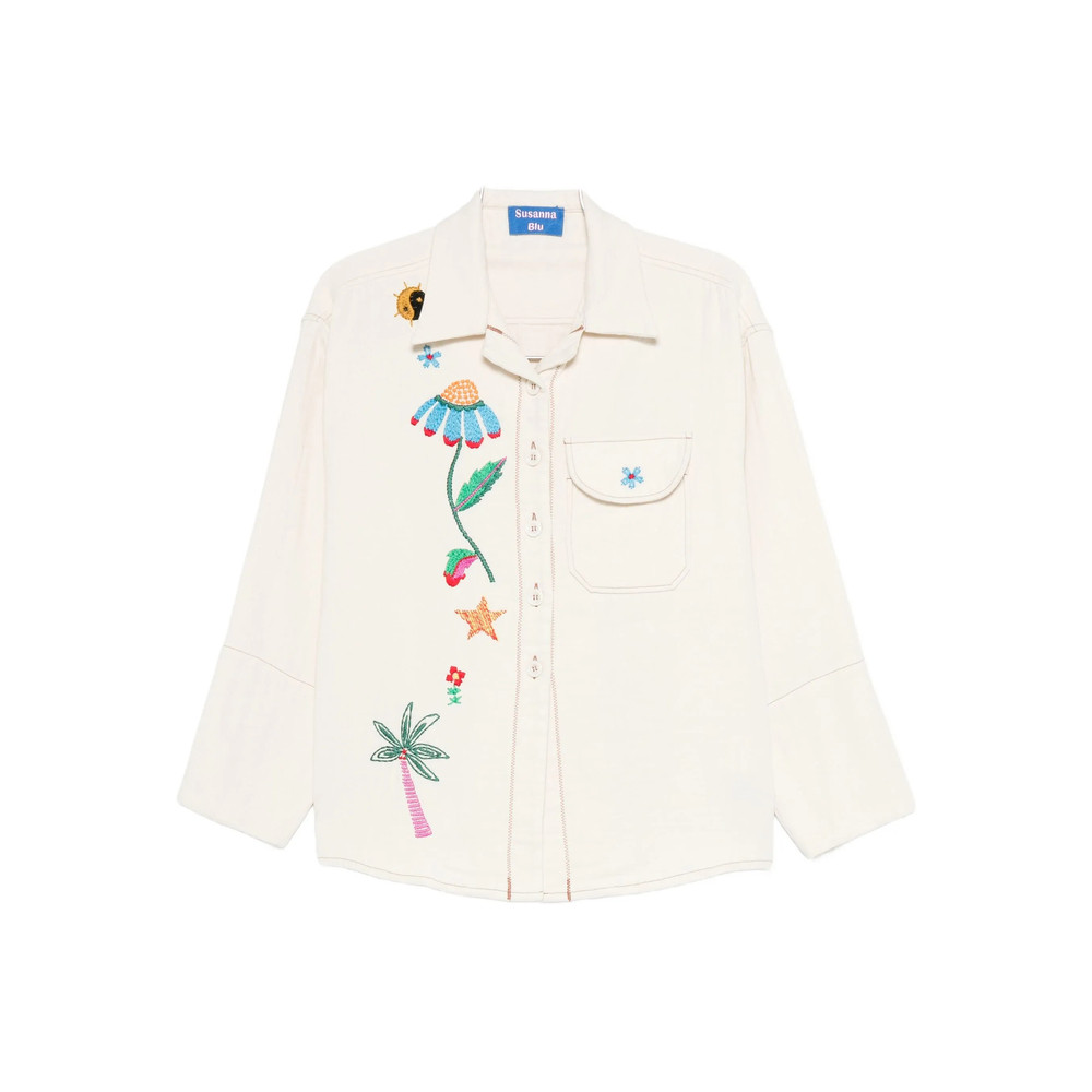Susanna Blu Narciso Embroidered-floral Shirt