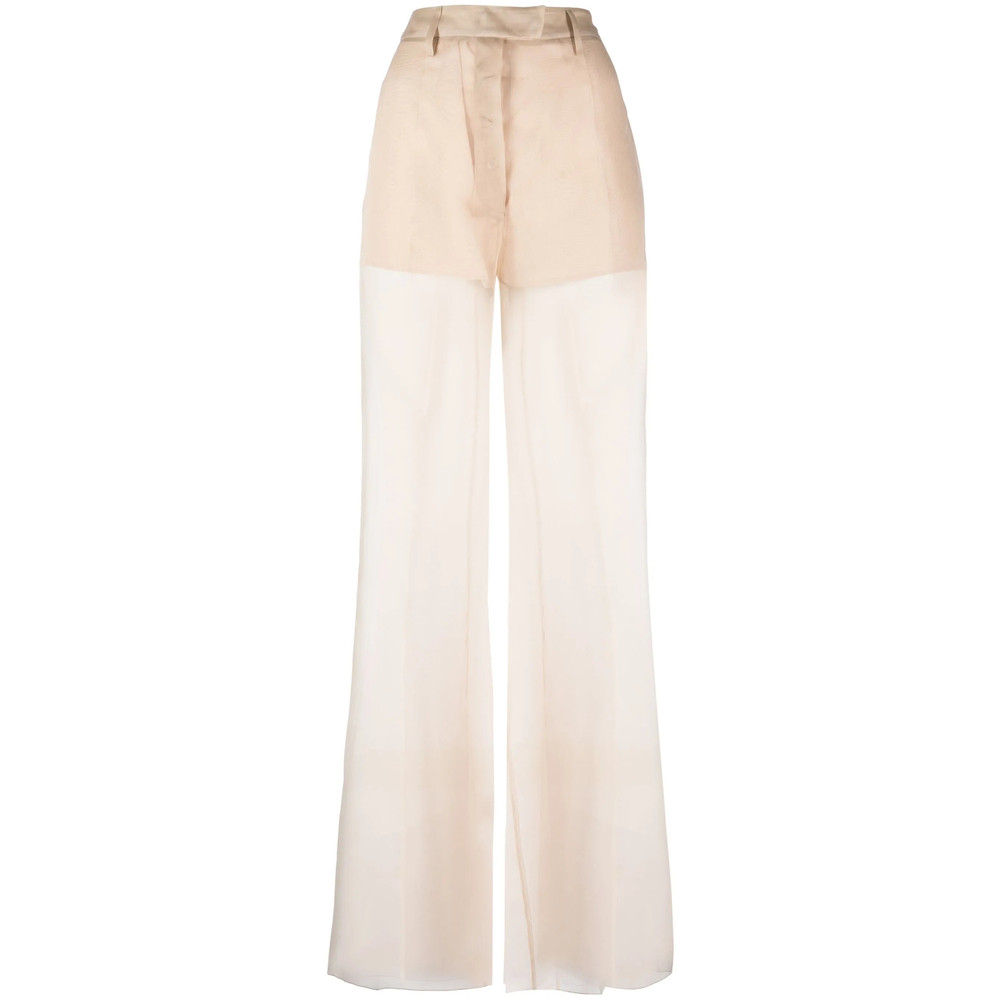 Prada Pressed-crease Organza Trousers