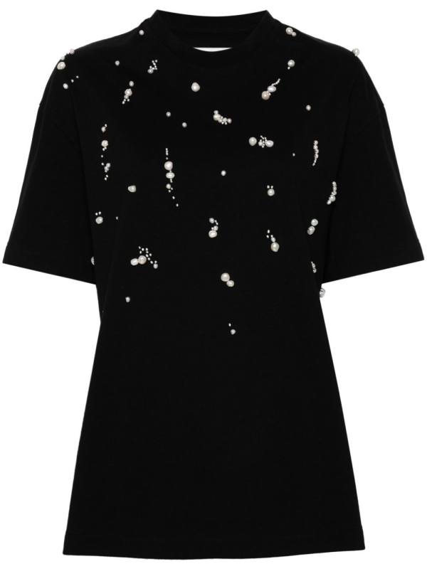 pearl-embellished T-shirt