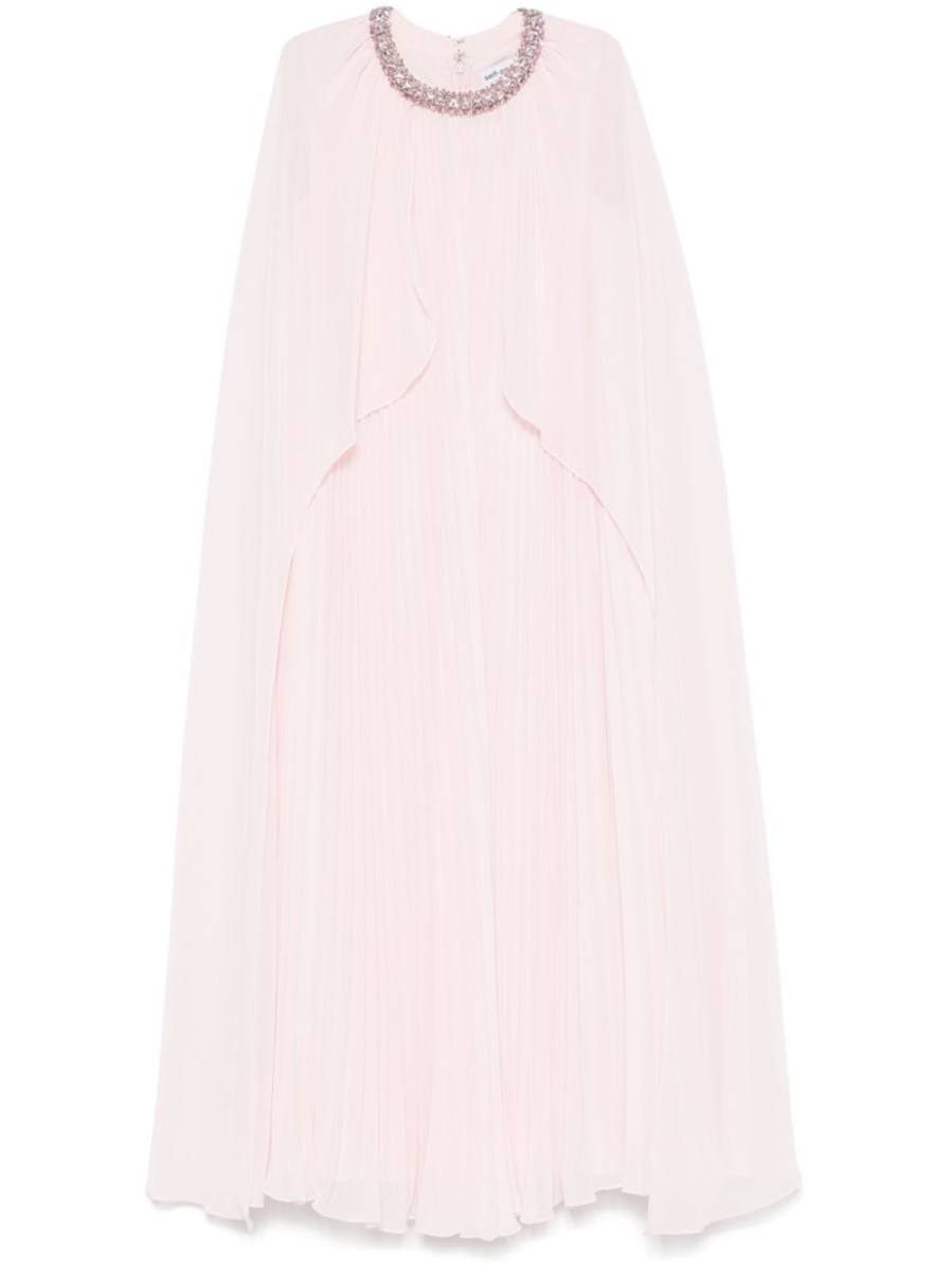chiffon cape midi dress