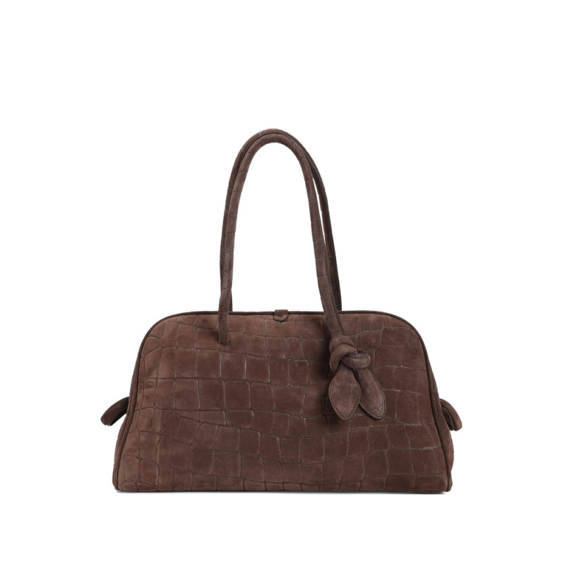 Jacquemus A Turismo Crocodile-embossed Knot-detail Tote Bag