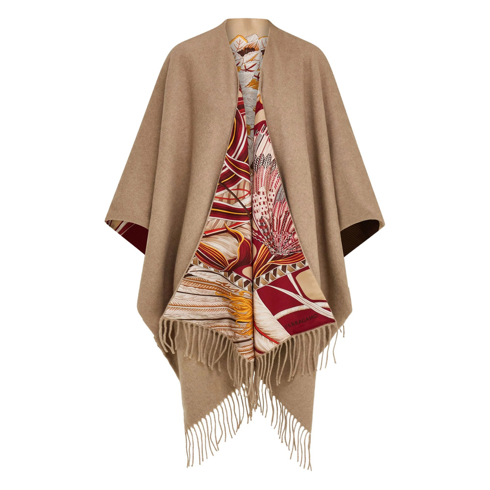 Ferragamo Fringed Reversible Cape