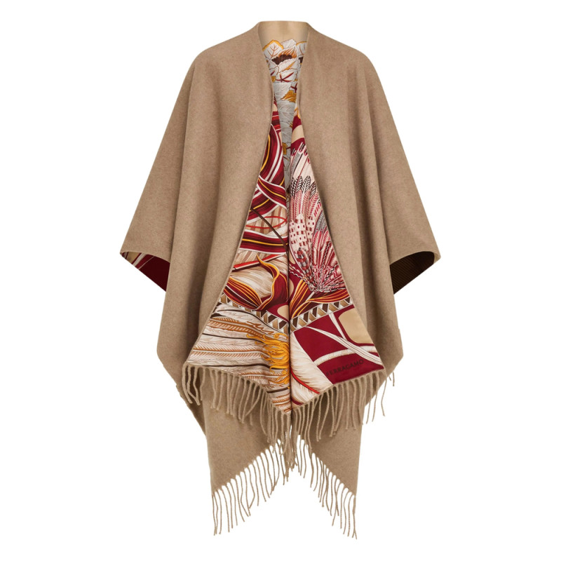 Ferragamo Fringed Reversible Cape
