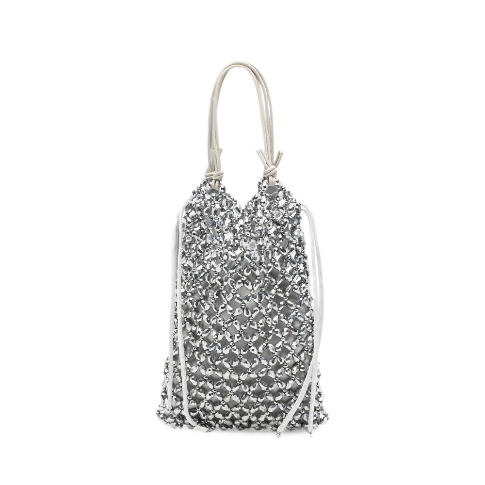 Staud Karla Beaded-mesh Drawstring Tote Bag