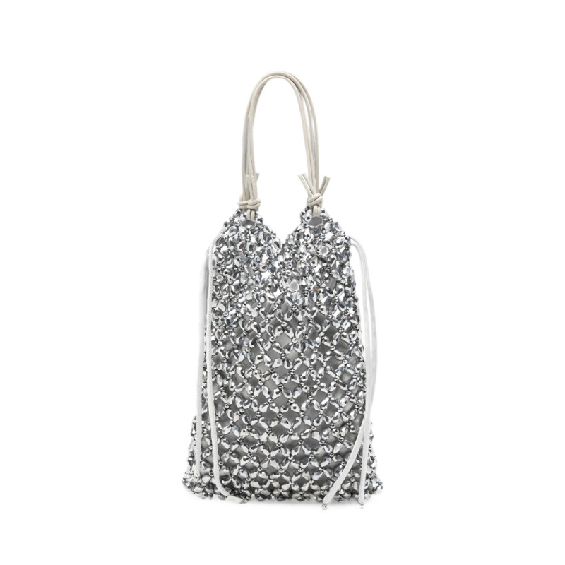 Staud Karla Beaded-mesh Drawstring Tote Bag