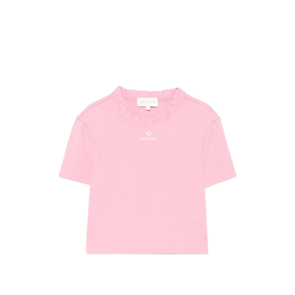 Shushu/tong Ruffle-trim Logo-print T-shirt