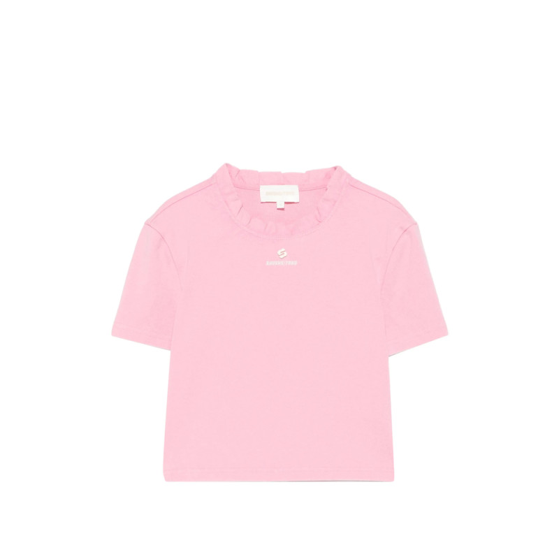 Shushu/tong Ruffle-trim Logo-print T-shirt