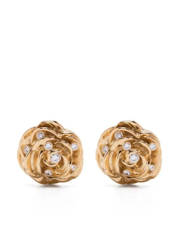 Rose clip-on earrings