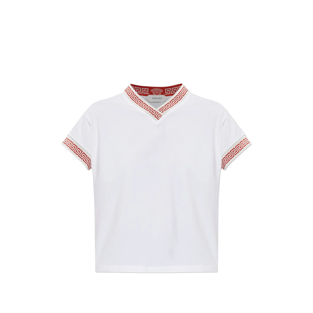 Versace Greca-trim V-neck T-shirt