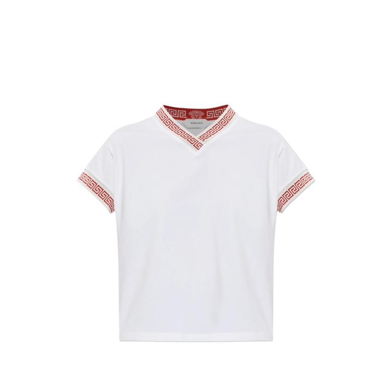 Versace Greca-trim V-neck T-shirt