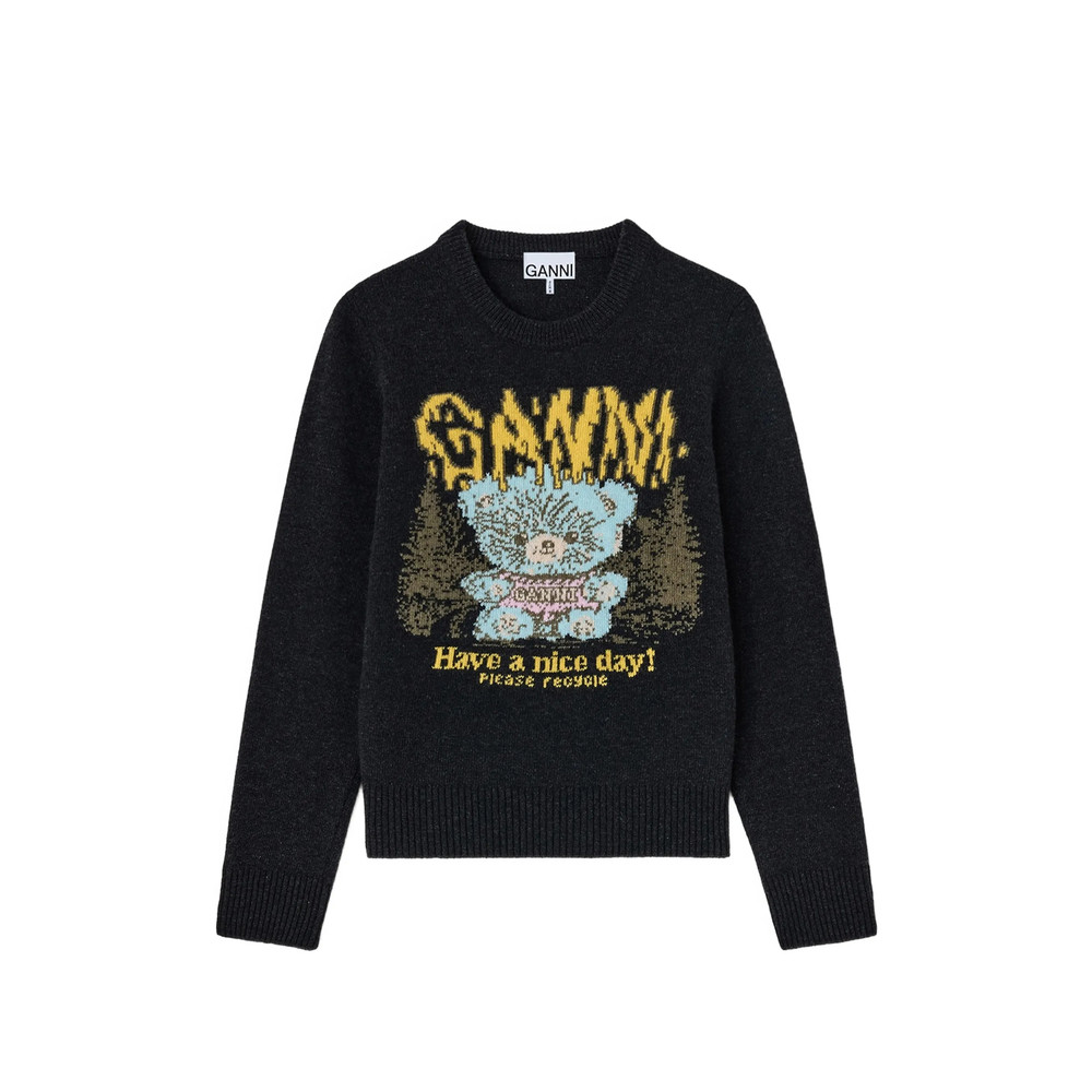 Ganni Jumper With Forest Teddy