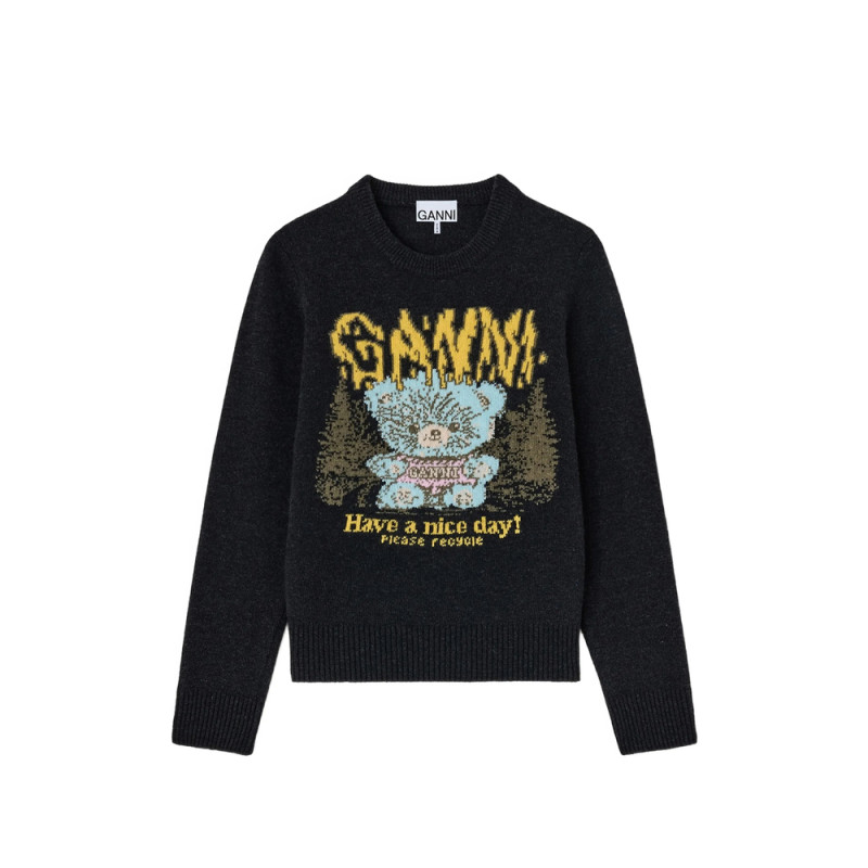 Ganni Jumper With Forest Teddy