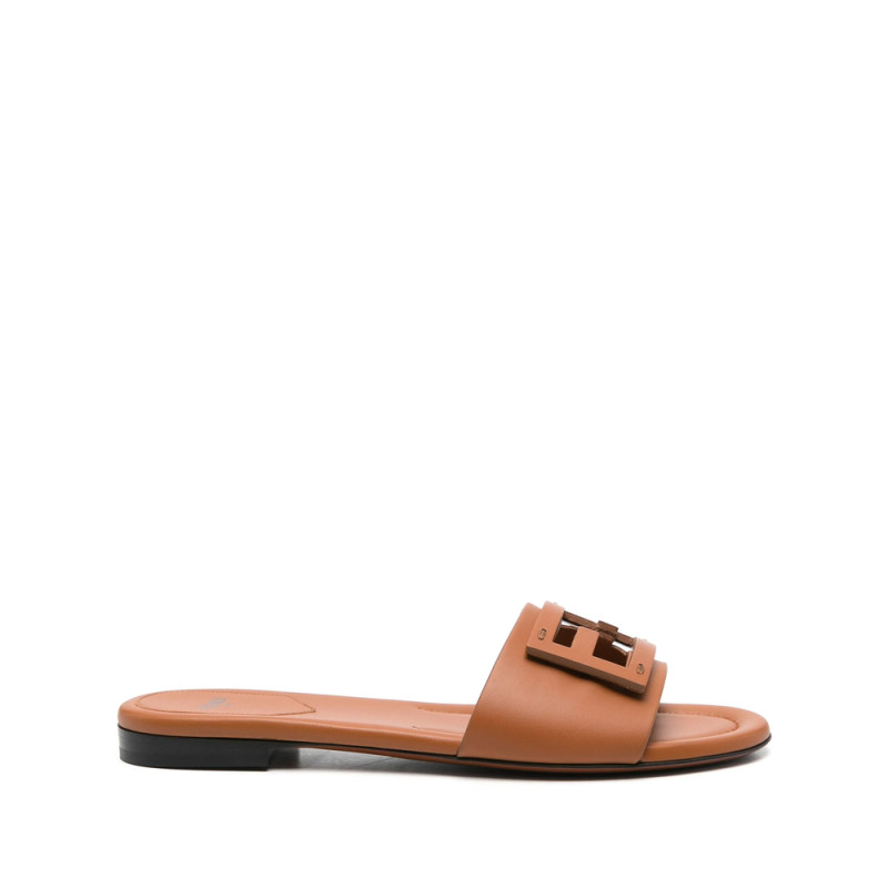 Fendi Baguette Leather Slides