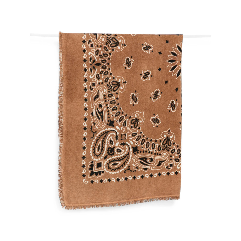 Kujten Hachiko Bico Paisley-print Frayed Scarf