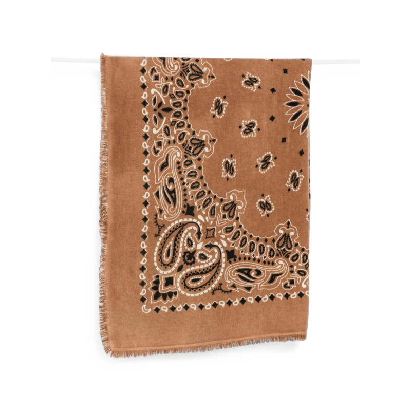 Kujten Hachiko Bico Paisley-print Frayed Scarf